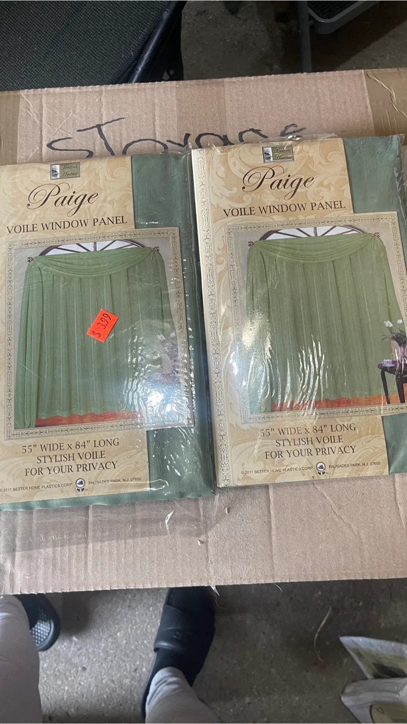 Paige Voile Window Panel, 55"x84", Green thumbnail
