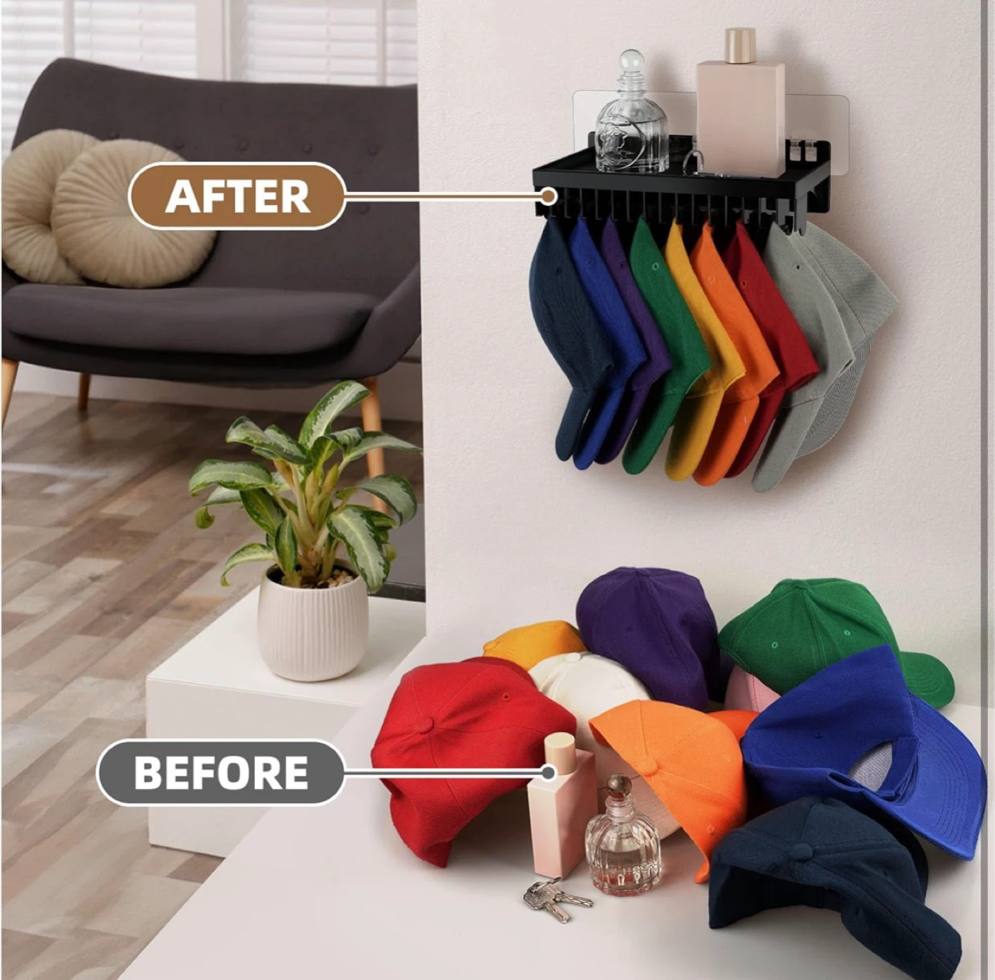 Hat Rack Wall Mounted Organizer - photo 3