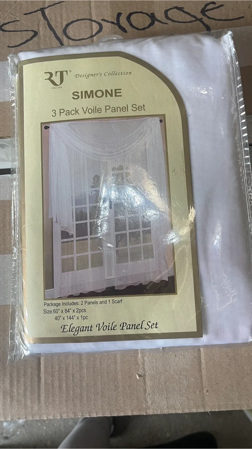 RT Designer's Collection Simone Voile Panel Set - White thumbnail