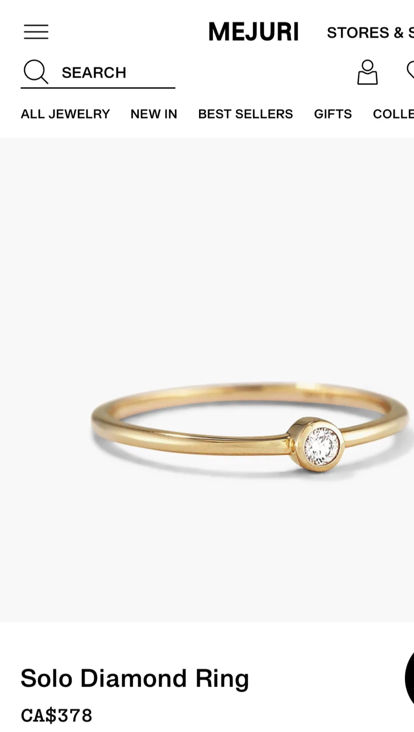 Mejuri Solo Diamond Ring