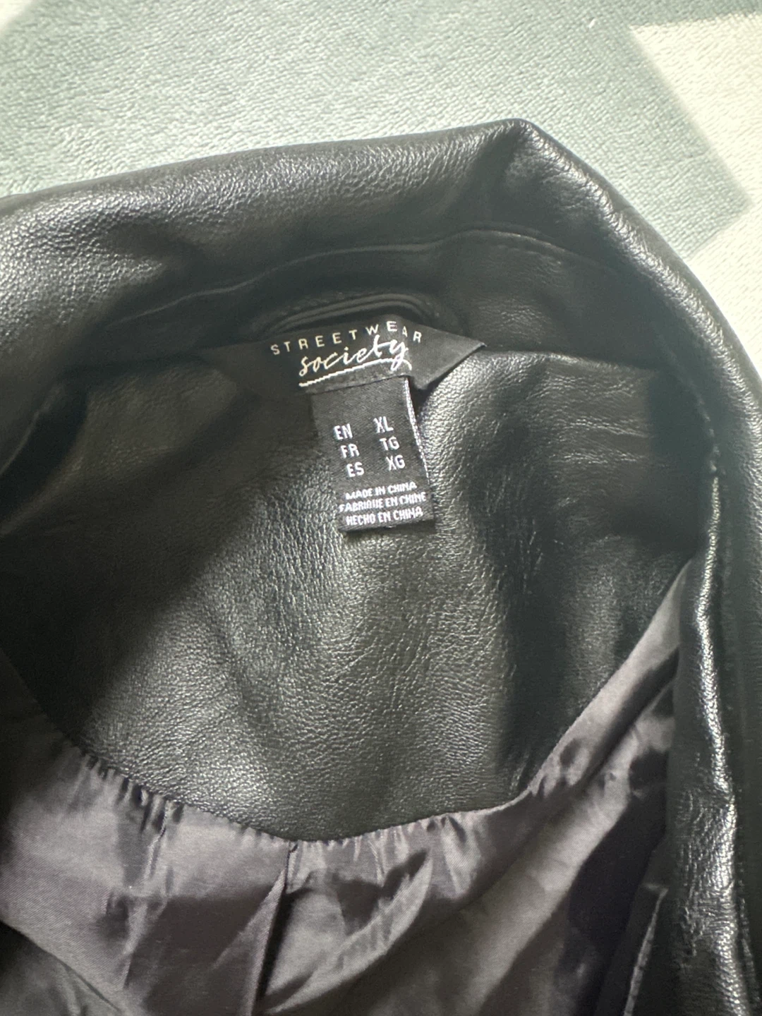 Streetwear Society Black Faux Leather Jacket - XL - photo 3