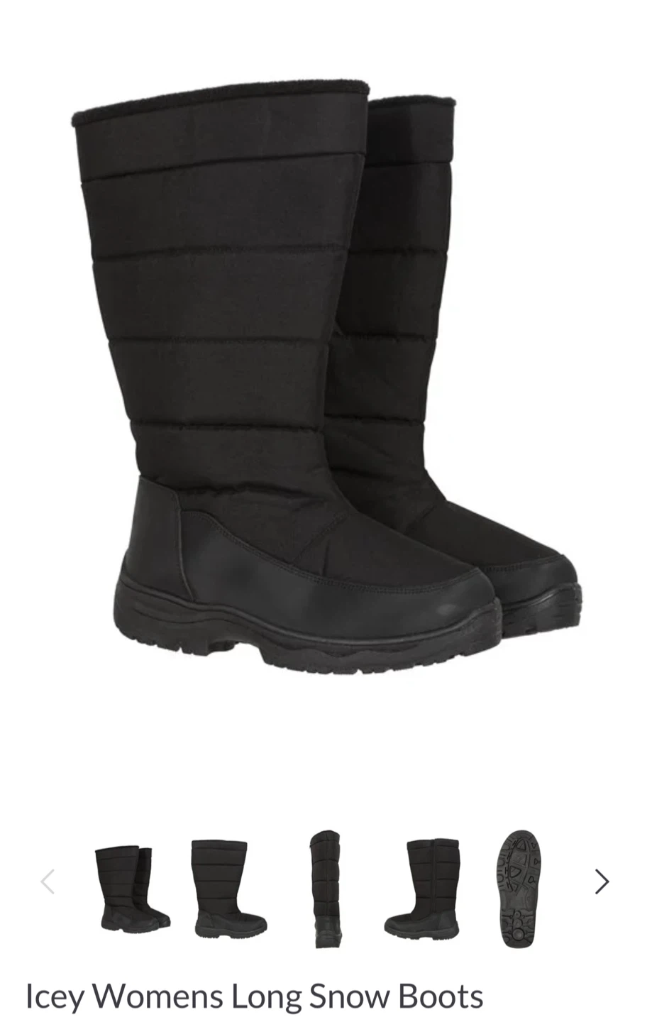 Icy Womens Long Snow Boots - Black
