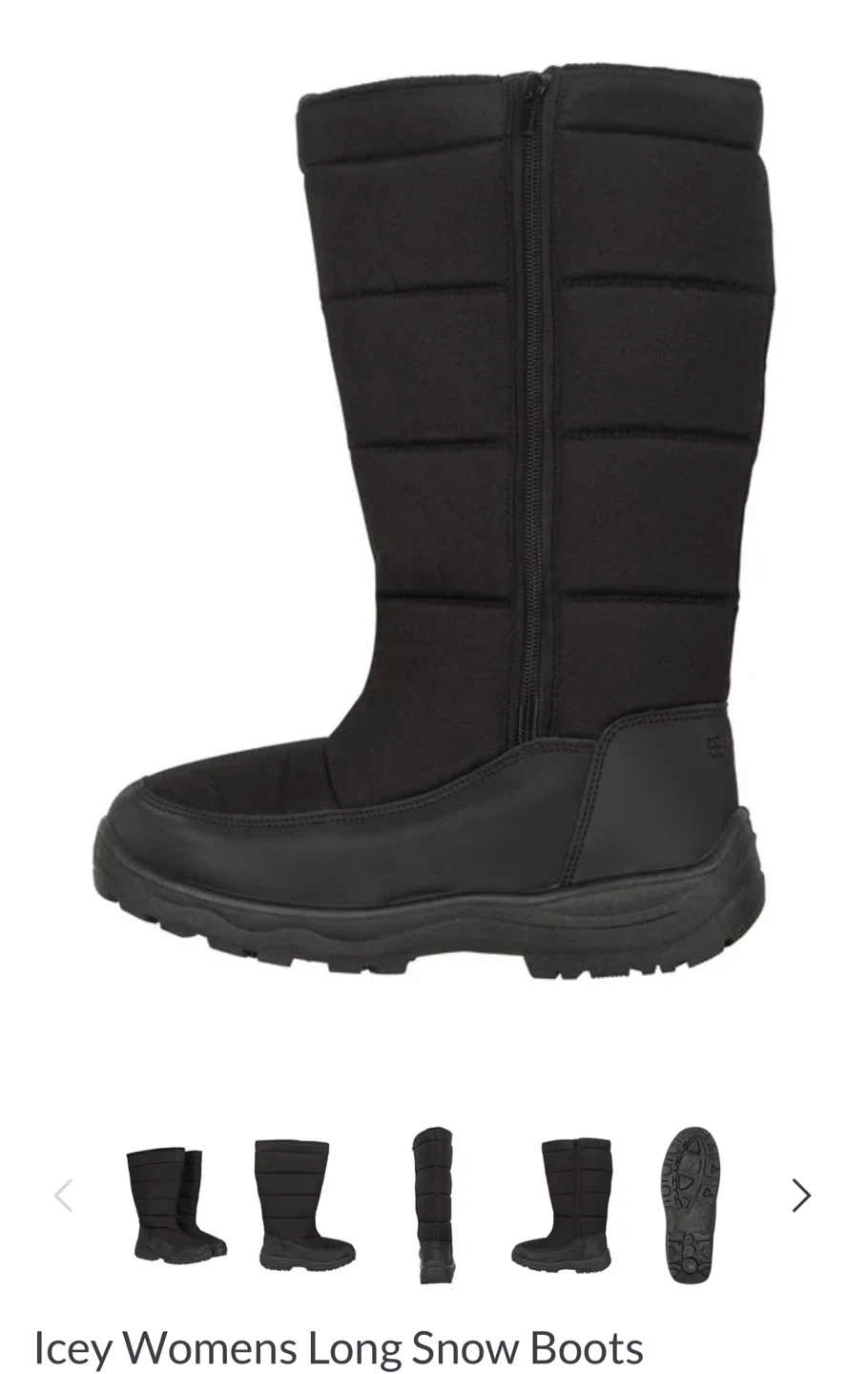 Icy Womens Long Snow Boots - Black - photo 2