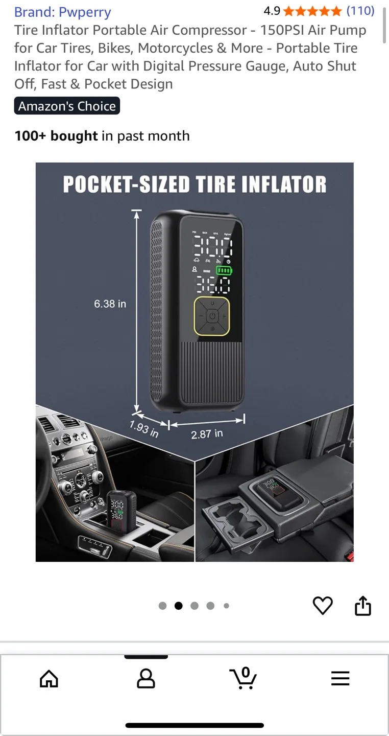 Pwperry Portable smart Tire Inflator image indicator(2)
