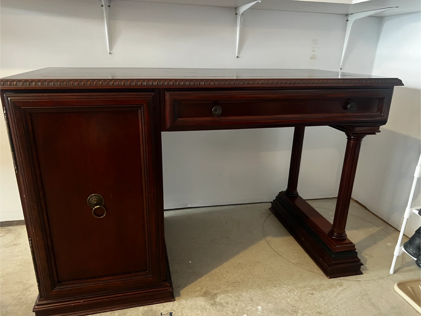 Beautiful Mahogany solid Wooden Desk with Drawer and Cabinet