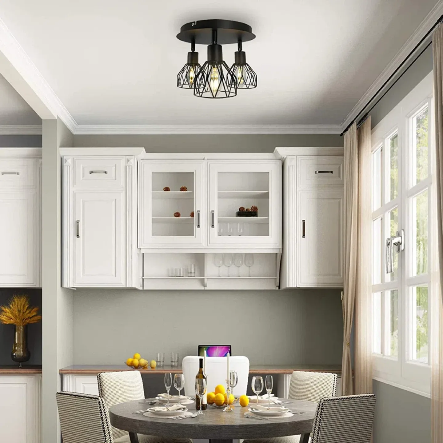 17 Stories Bringfried 3-Light Semi Flush Mount image indicator(2)