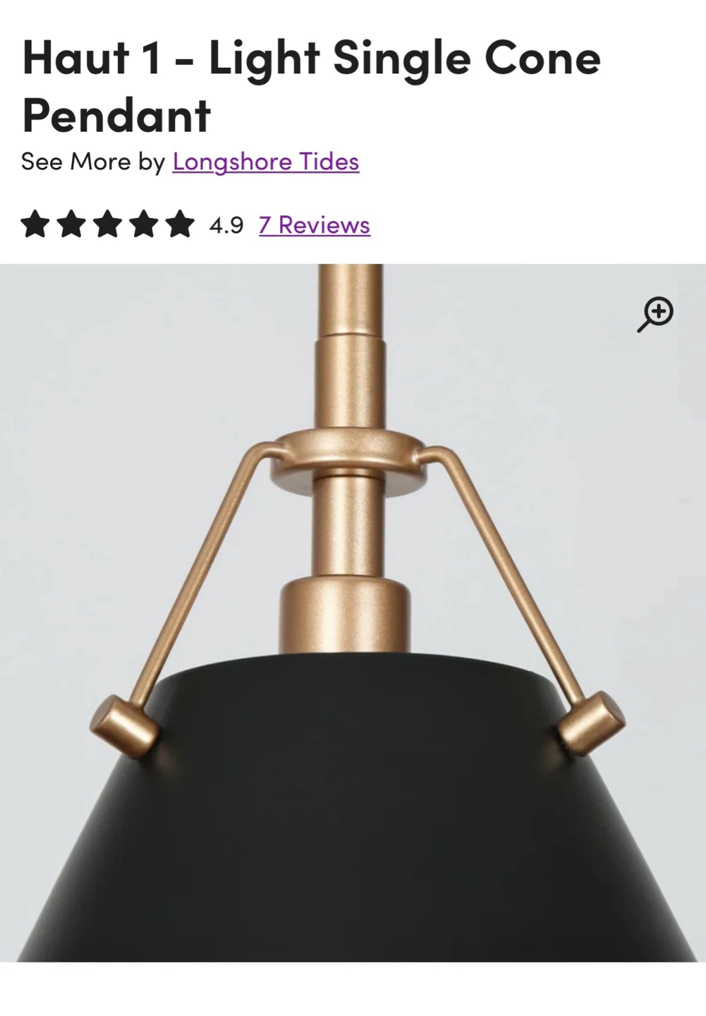 Longshore Tides Haut 1 - Light Single Cone Pendant - photo 4