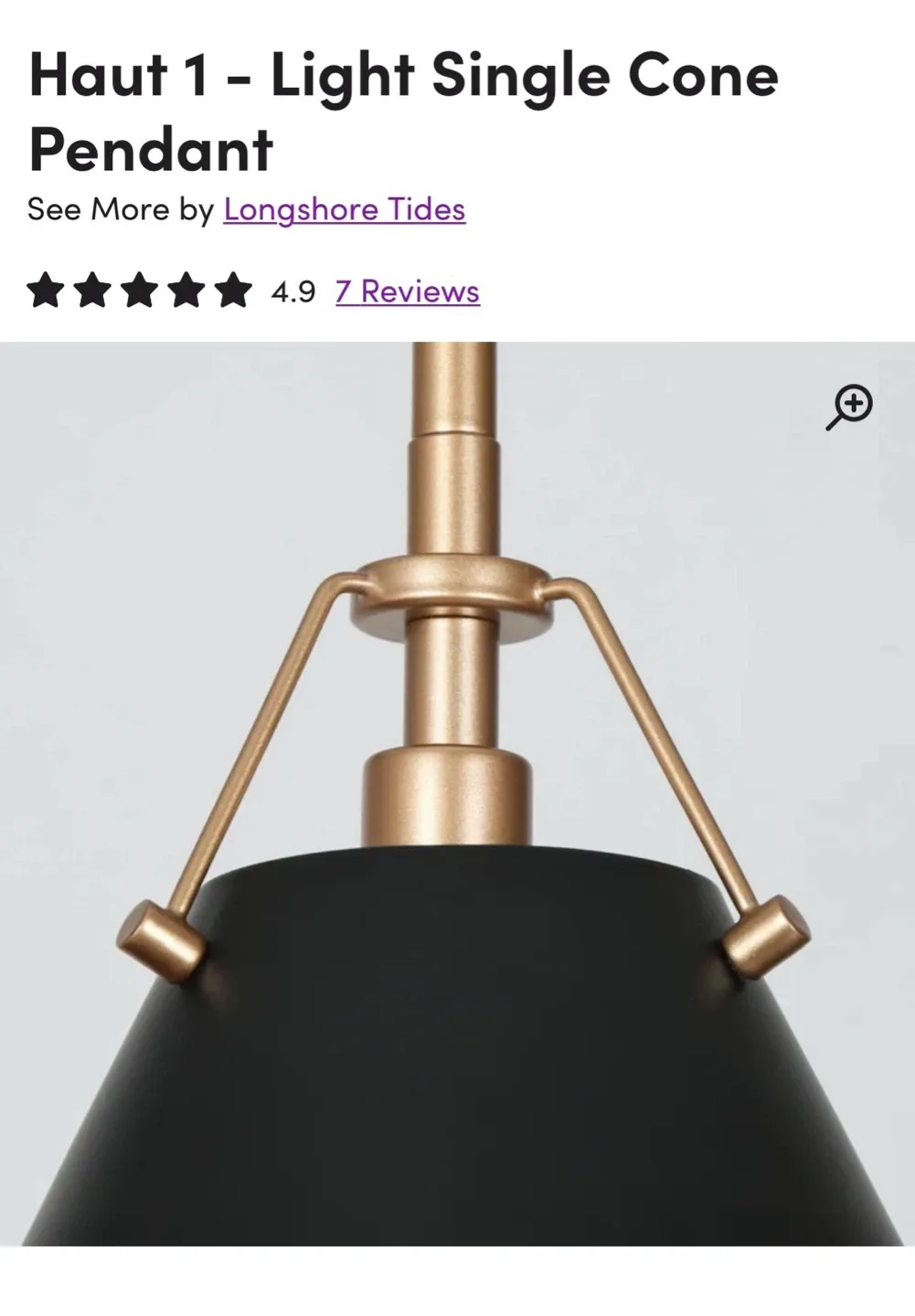 Longshore Tides Haut 1 - Light Single Cone Pendant image indicator(4)