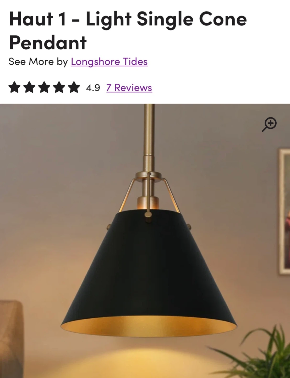Longshore Tides Haut 1 - Light Single Cone Pendant