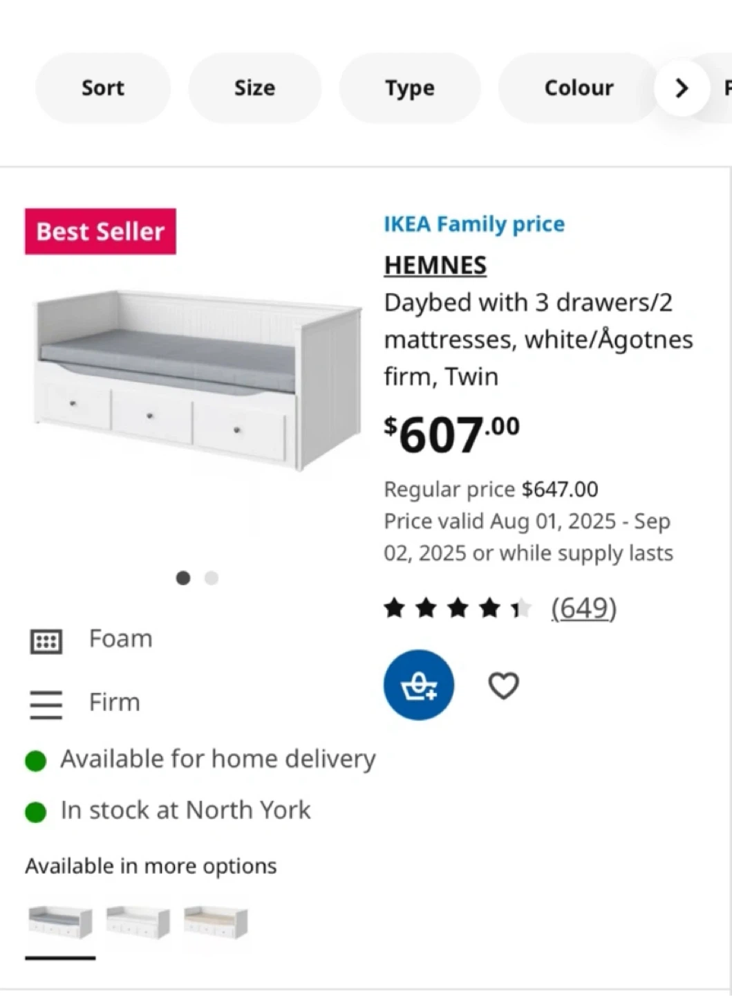 IKEA Hemnes day bed with mattress - photo 4