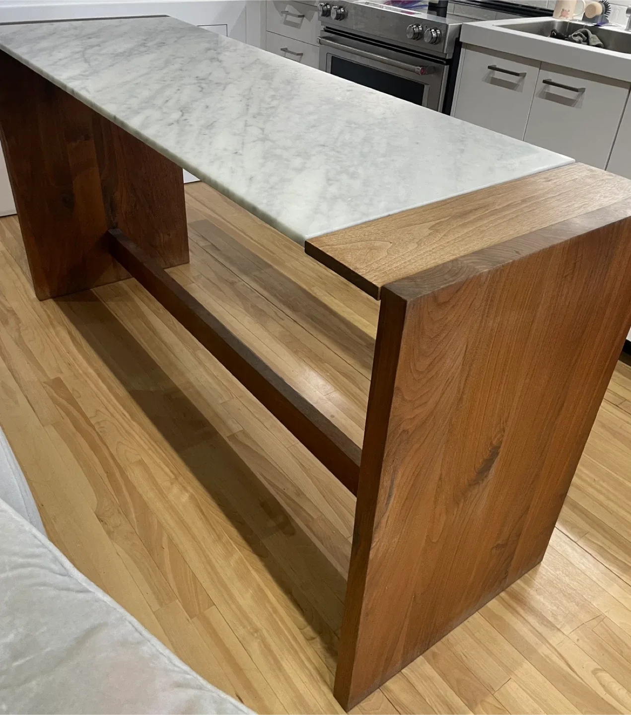 Custom Walnut & Marble Counter Table/Island/Desk thumbnail