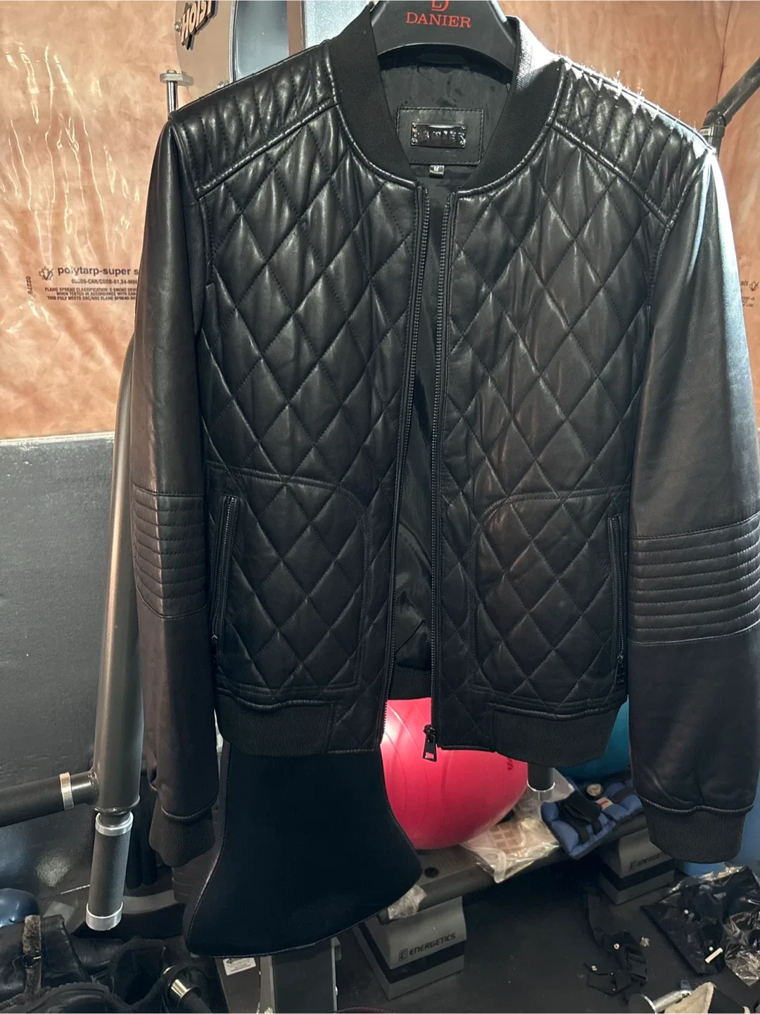 Danier Leather Quilted Bomber Jacket - Size M image indicator(4)
