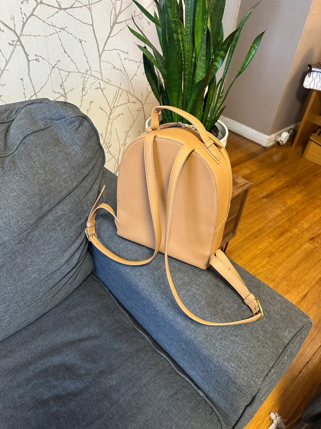 Tory Burch Tan Leather Backpack image indicator(2)