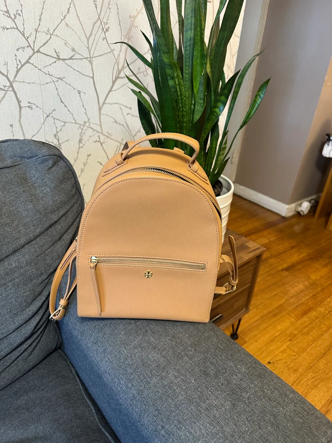 Tory Burch Tan Leather Backpack