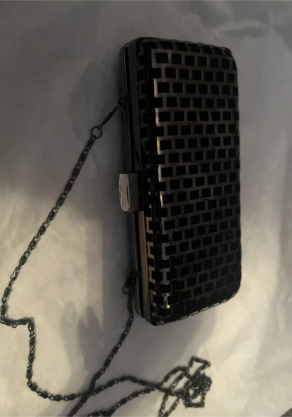 Black Clutch Purse with Chain image indicator(3)