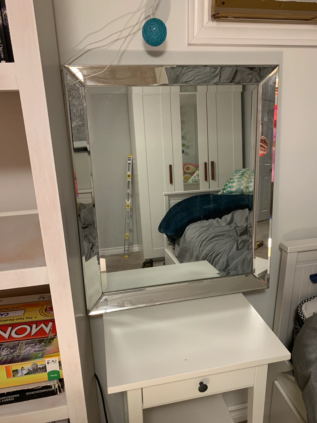 Silver Beveled Wall Mirror