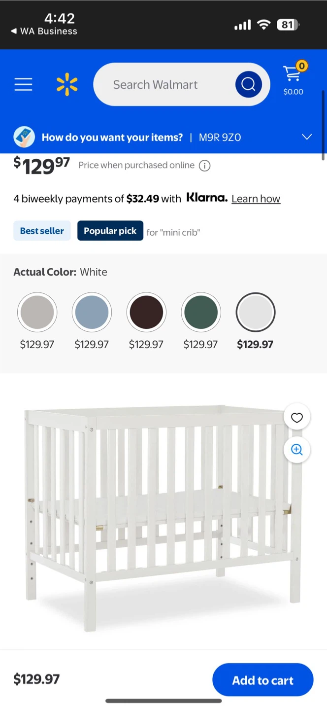 Mini Crib & mini mattress