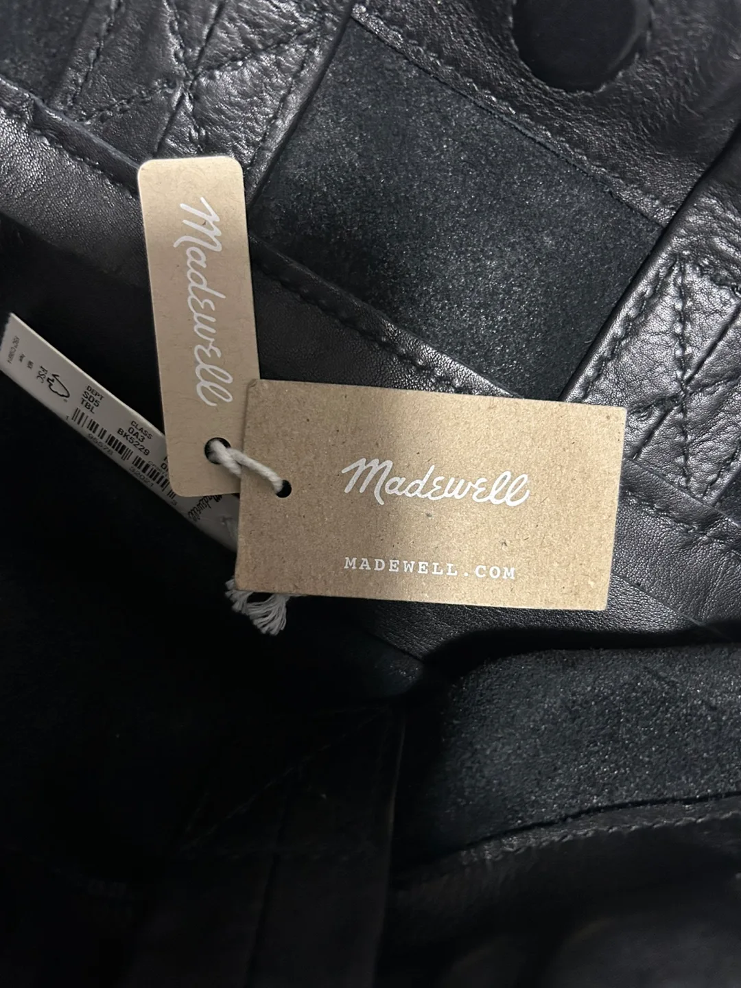 Madewell Black Leather Drawstring Bucket Bag image indicator(2)