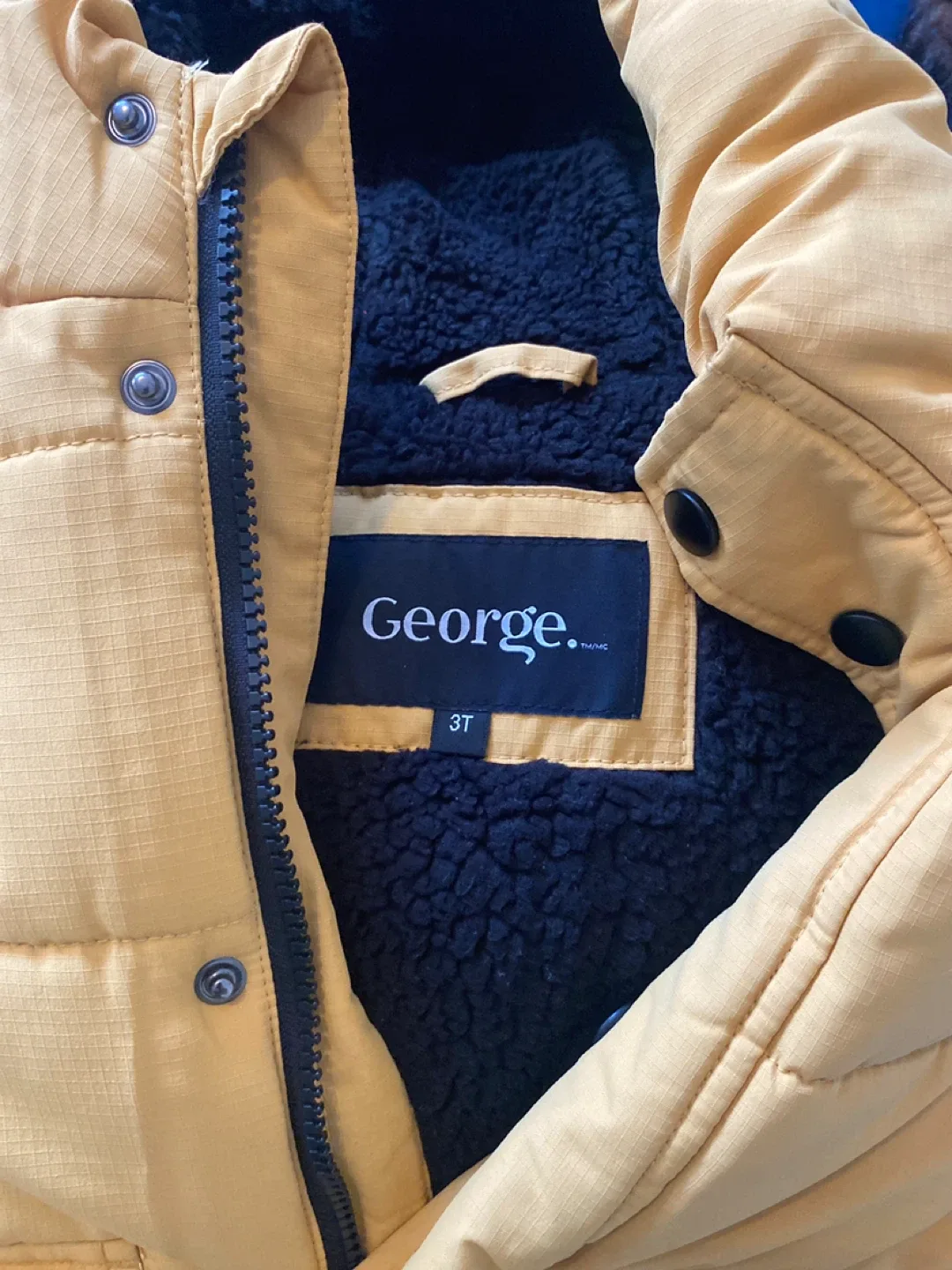 George Kids Yellow Puffer Jacket Size 3T thumbnail