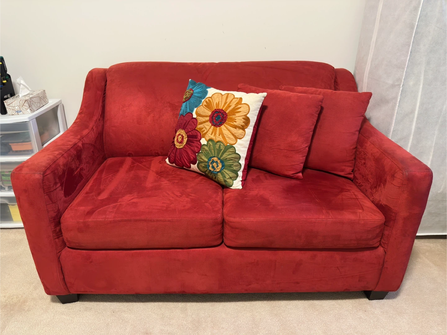 Red Loveseat Sofa Bed