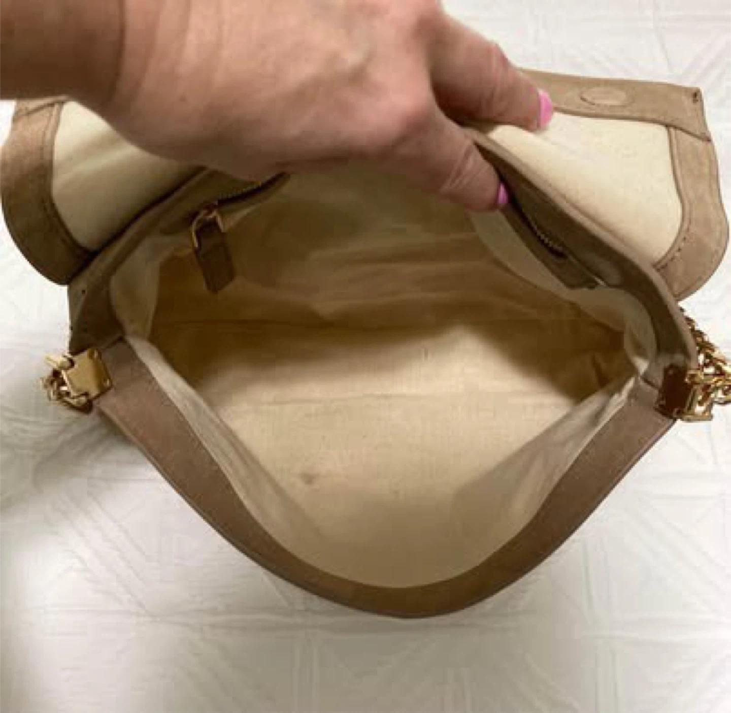 Tan Suede Chain Shoulder Bag - photo 3