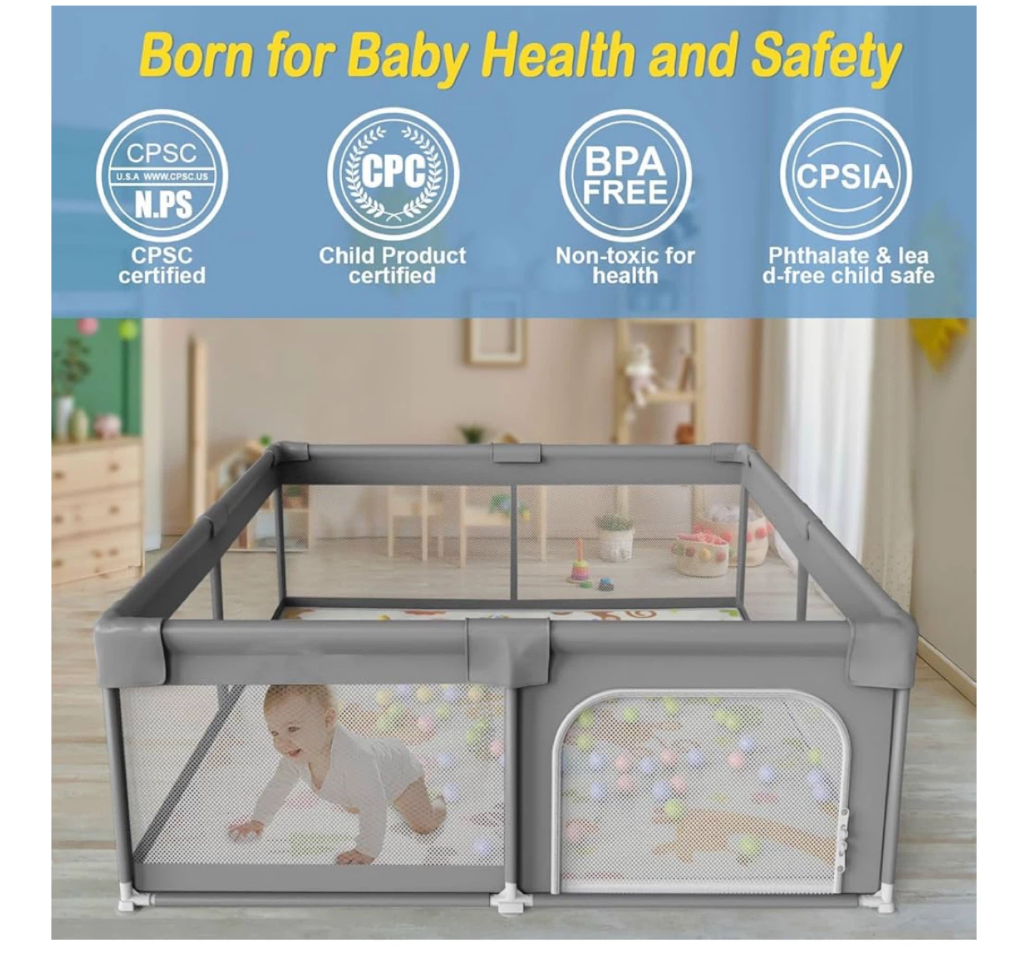 Baby Playpen - Born for Baby Health and Safety - photo 2