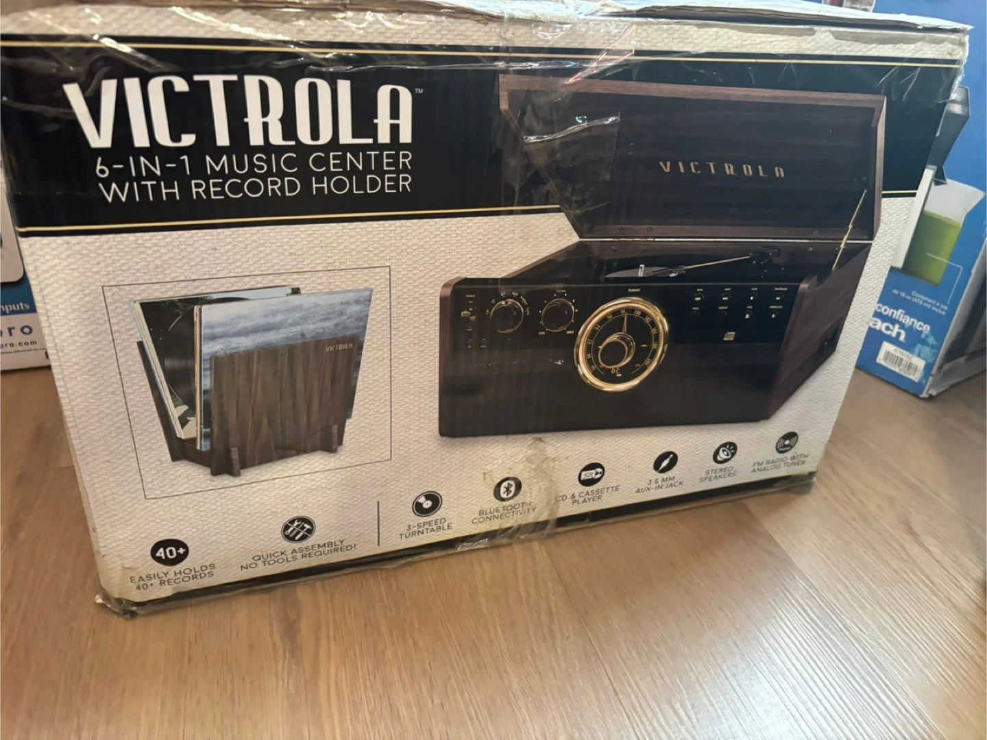 Victrola 6-in-1 Music Center with Record Holder