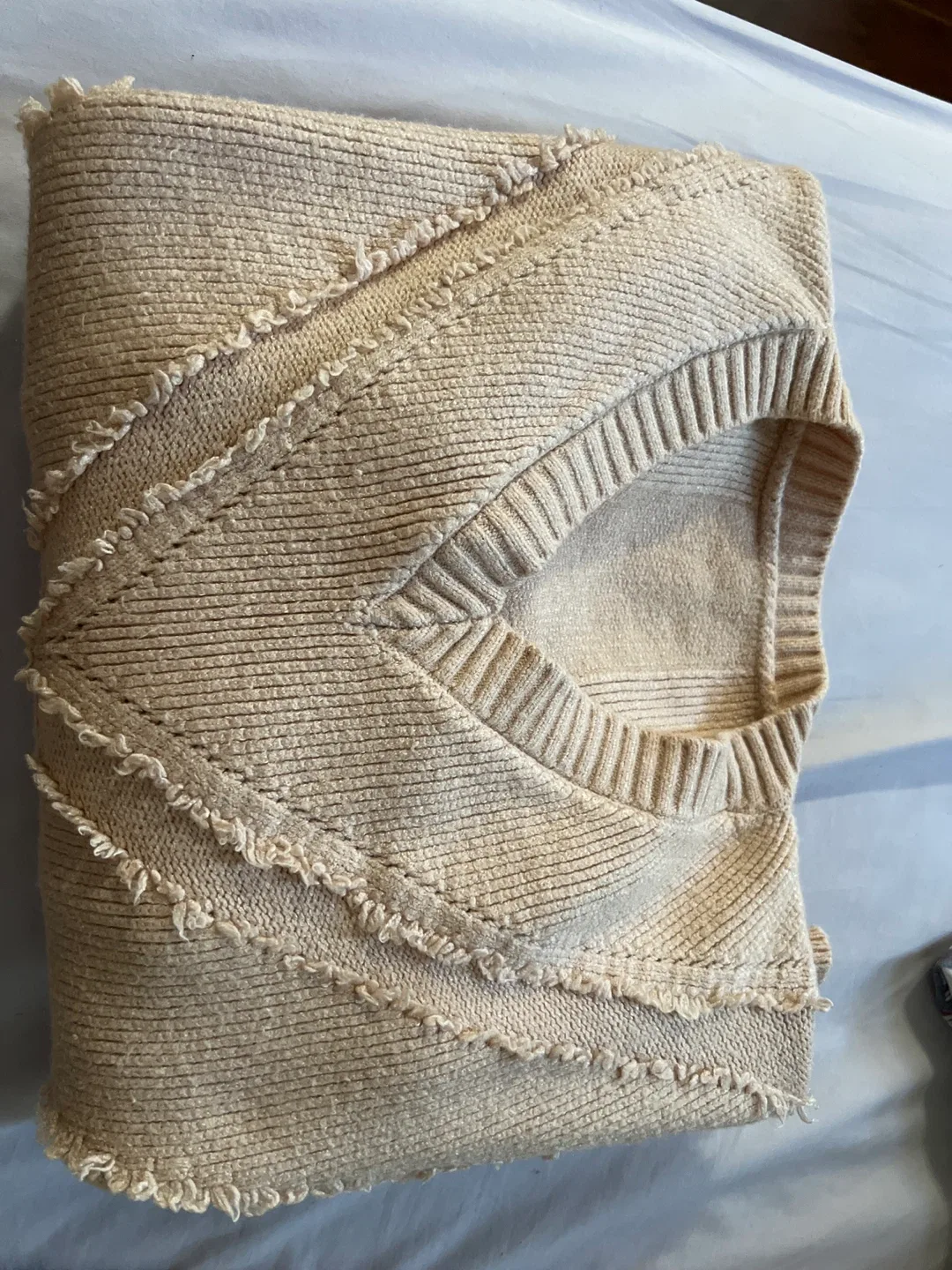 Cream V-Neck Sweater #freecycle thumbnail