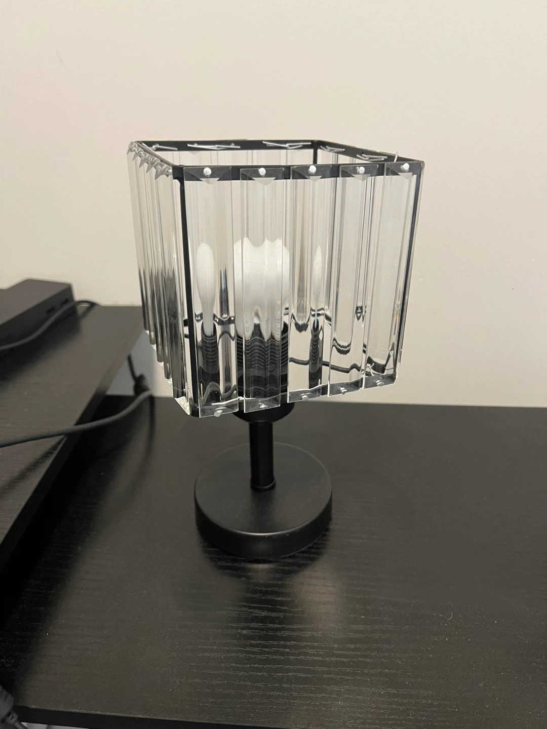 Cube Crystal Table Lamp - Black Base Set of 2 - photo 2