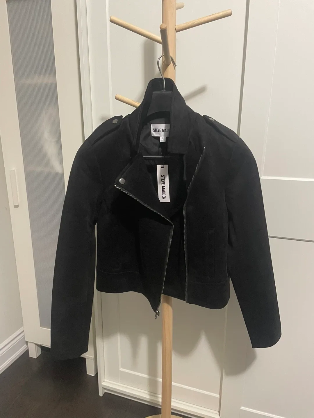 Steve Madden Black Moto Jacket - Size S image indicator(4)