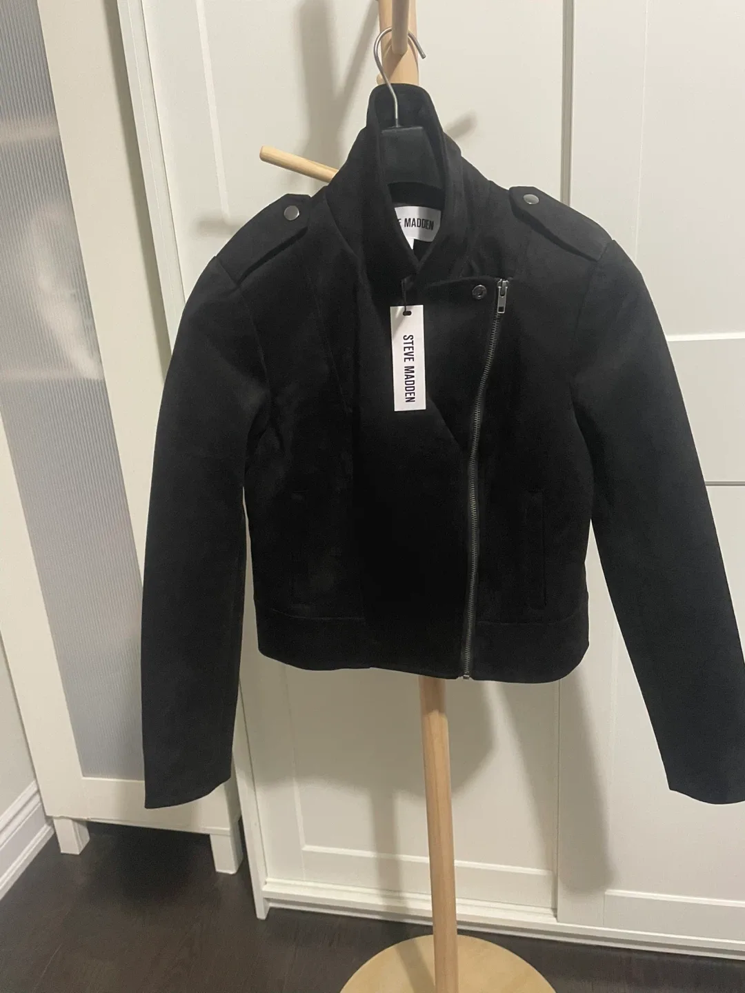Steve Madden Black Moto Jacket - Size S image indicator(8)