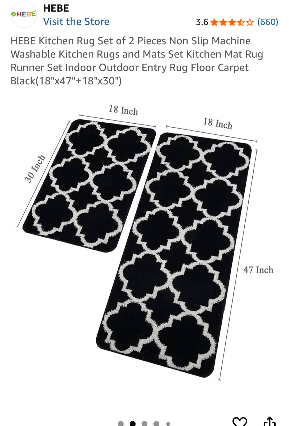 Kitchen Rug Set - Black & White - photo 3