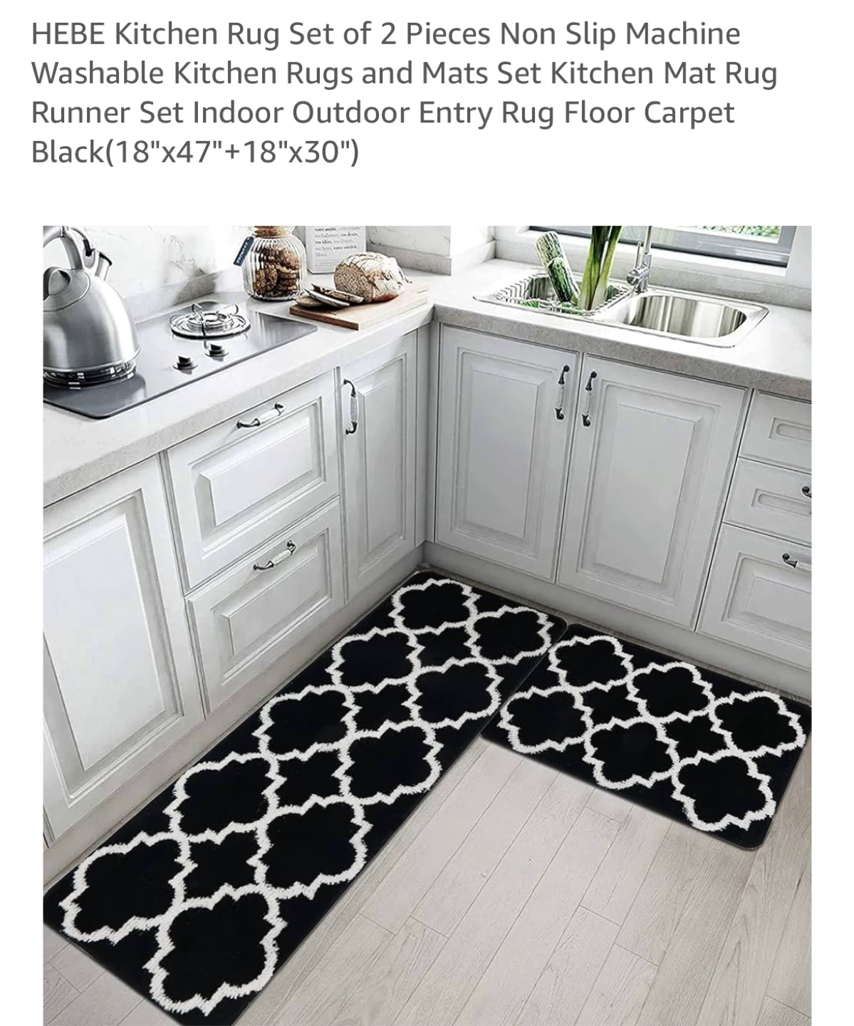 Kitchen Rug Set - Black & White - photo 2