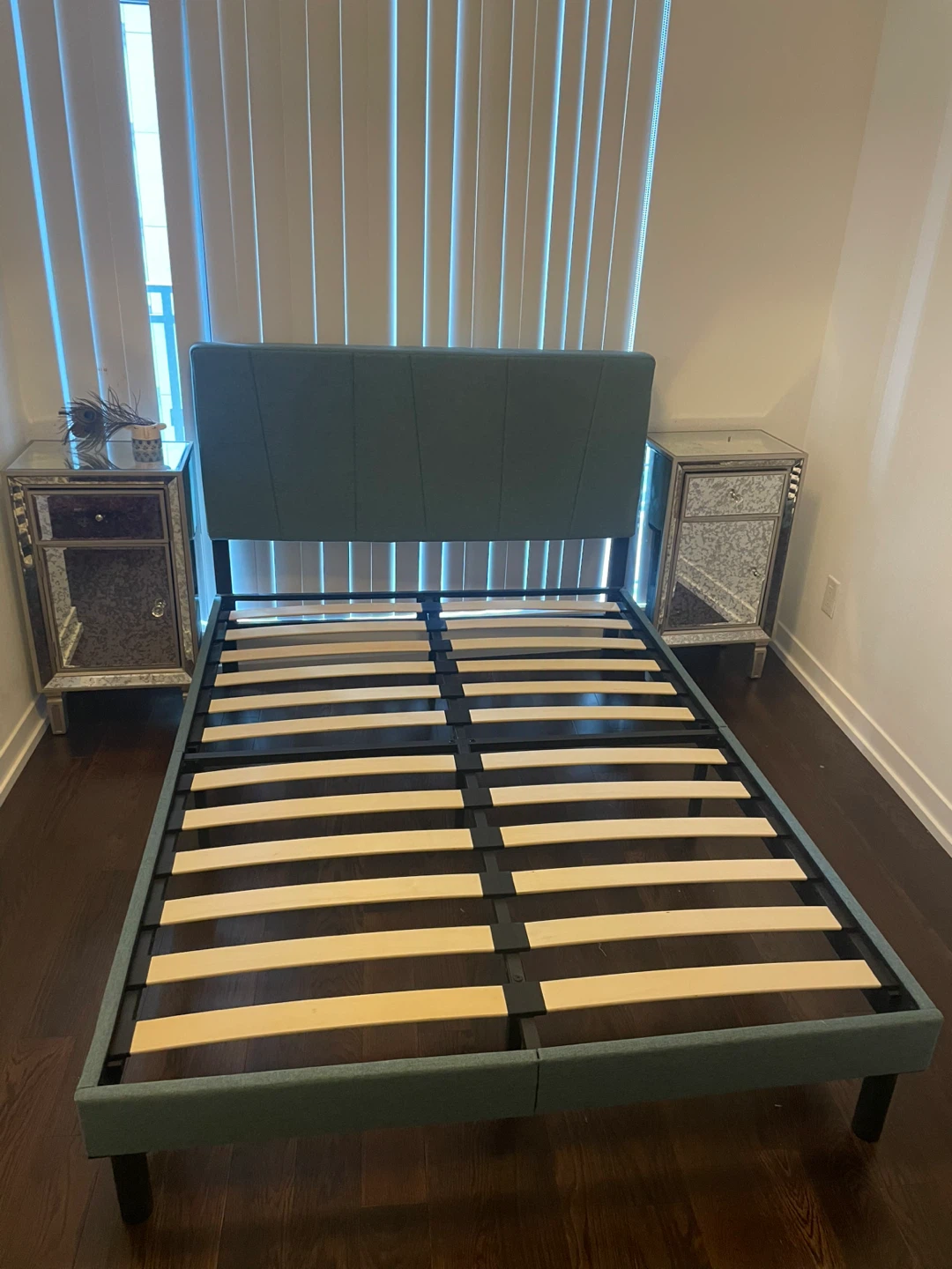 Full Size Bed Frame - Grey-Green
