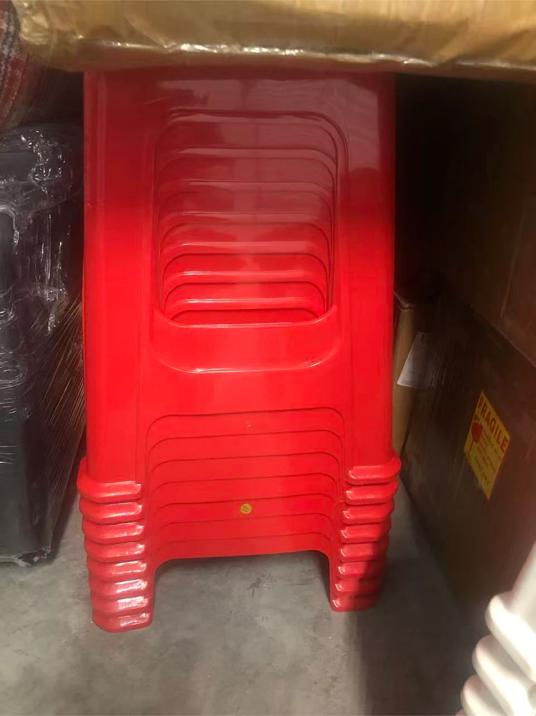 Red Plastic Stools
