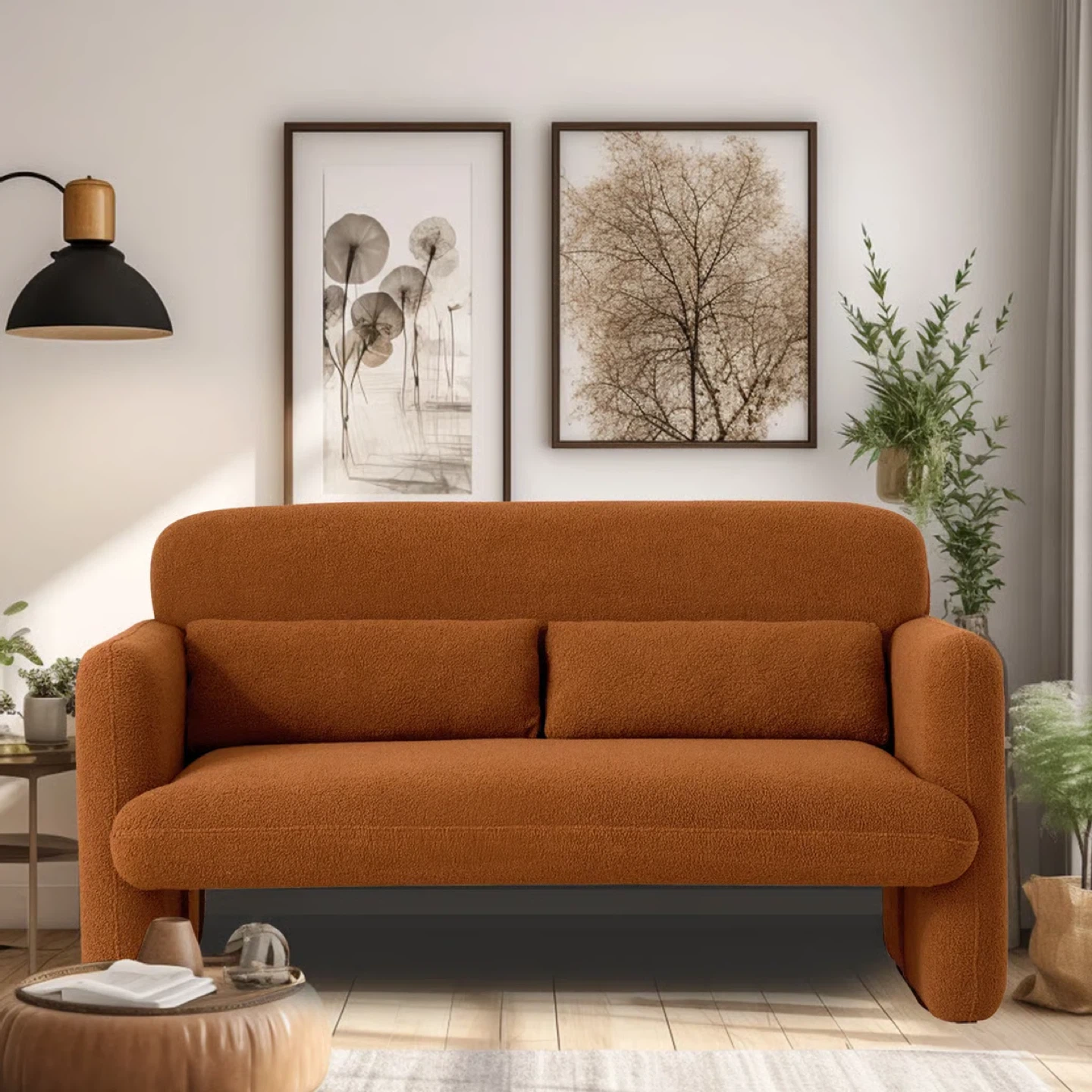 Brown Loveseat Sofa - 59" Wide