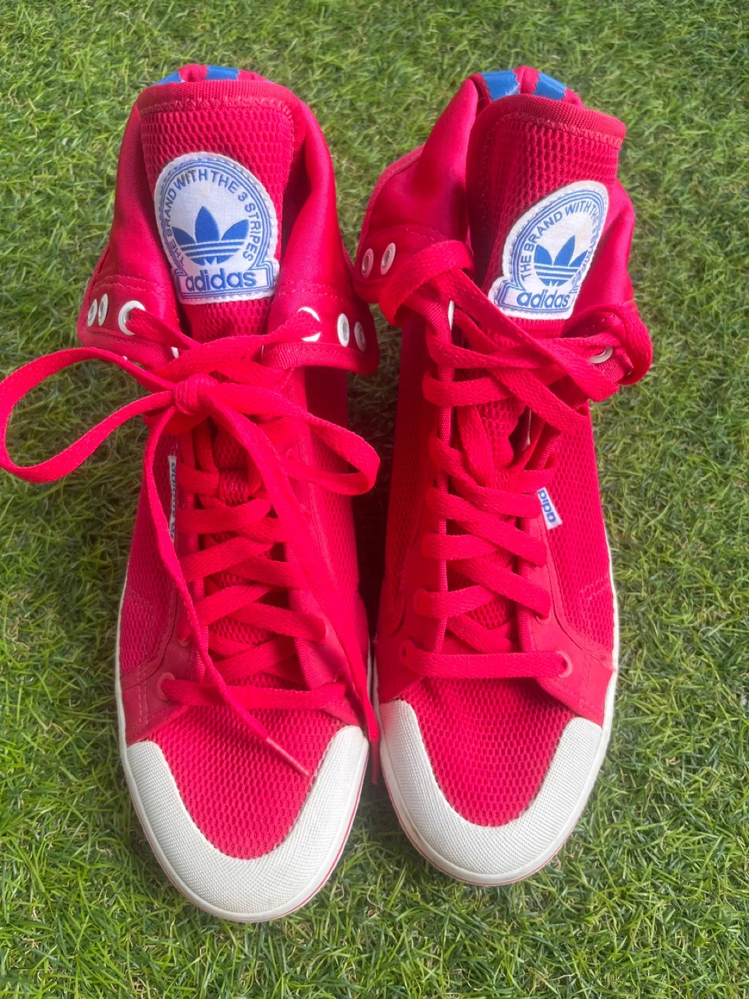 Adidas Red High Top Sneakers thumbnail