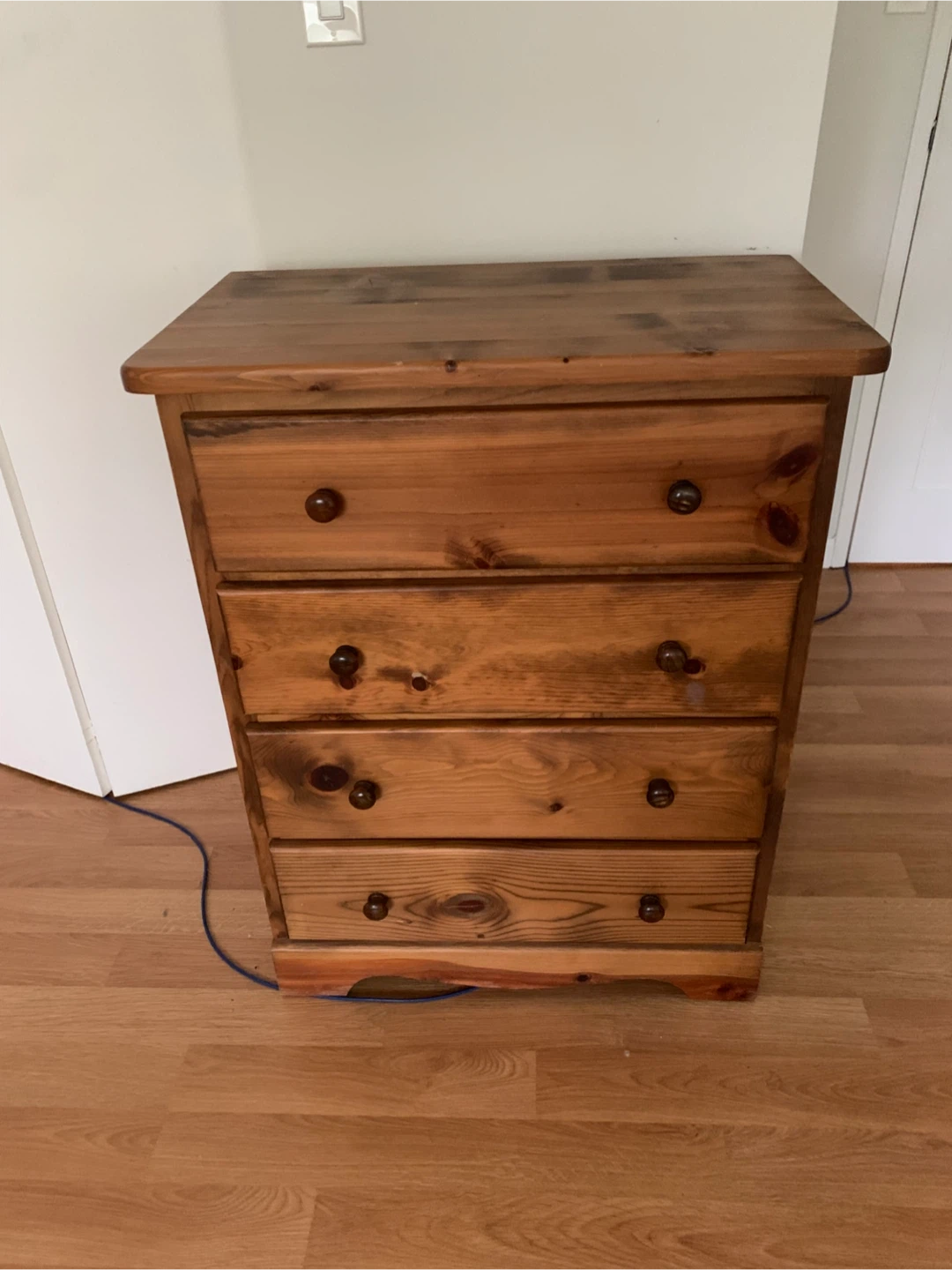 Solid Pine Wooden 4-Drawer Dresser