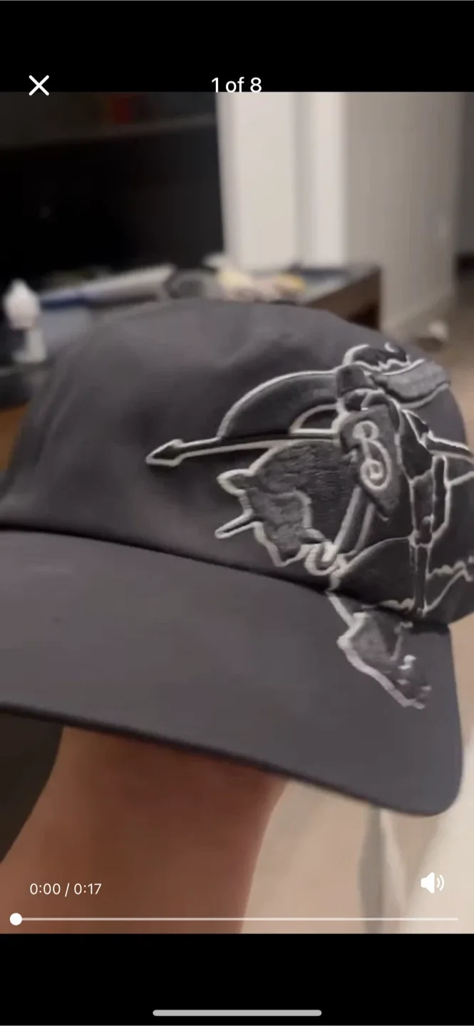 Burberry Equestrian Knight Charcoal Cap - New with Tags! image indicator(3)