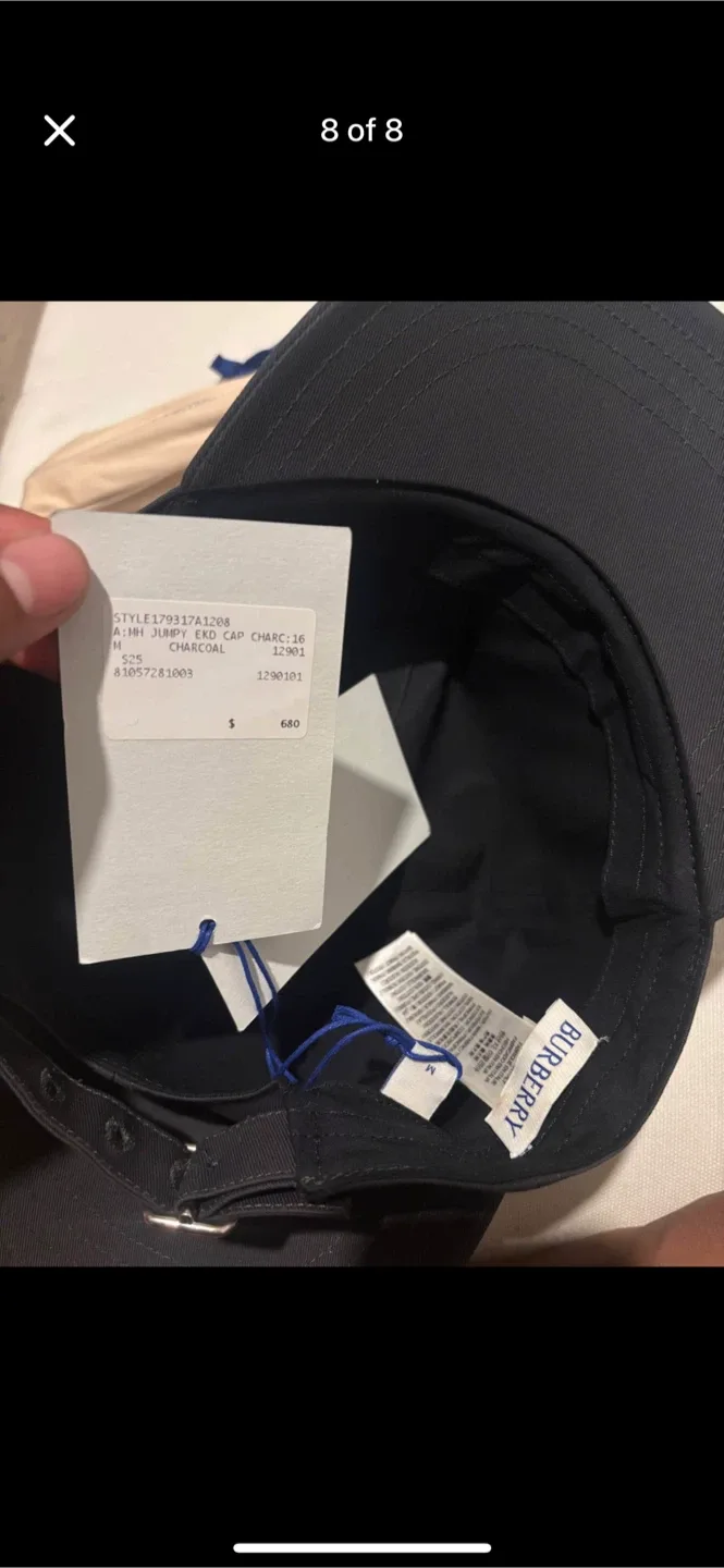 Burberry Equestrian Knight Charcoal Cap - New with Tags! image indicator(5)