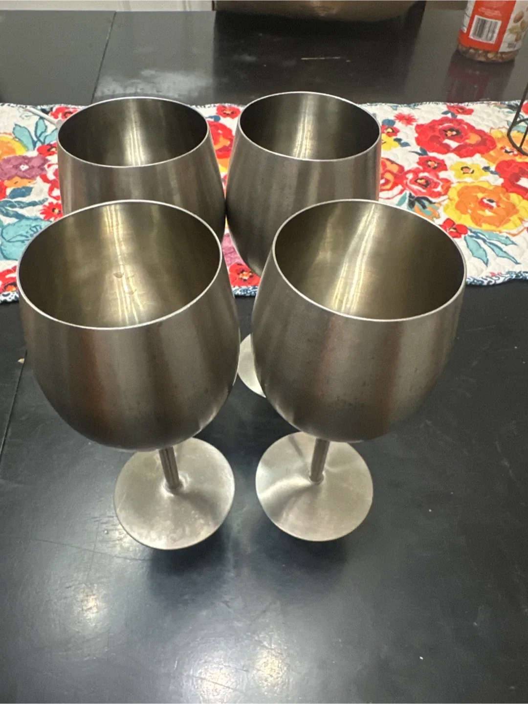 Set of 4 Stainless Steel Wine Glasses thumbnail