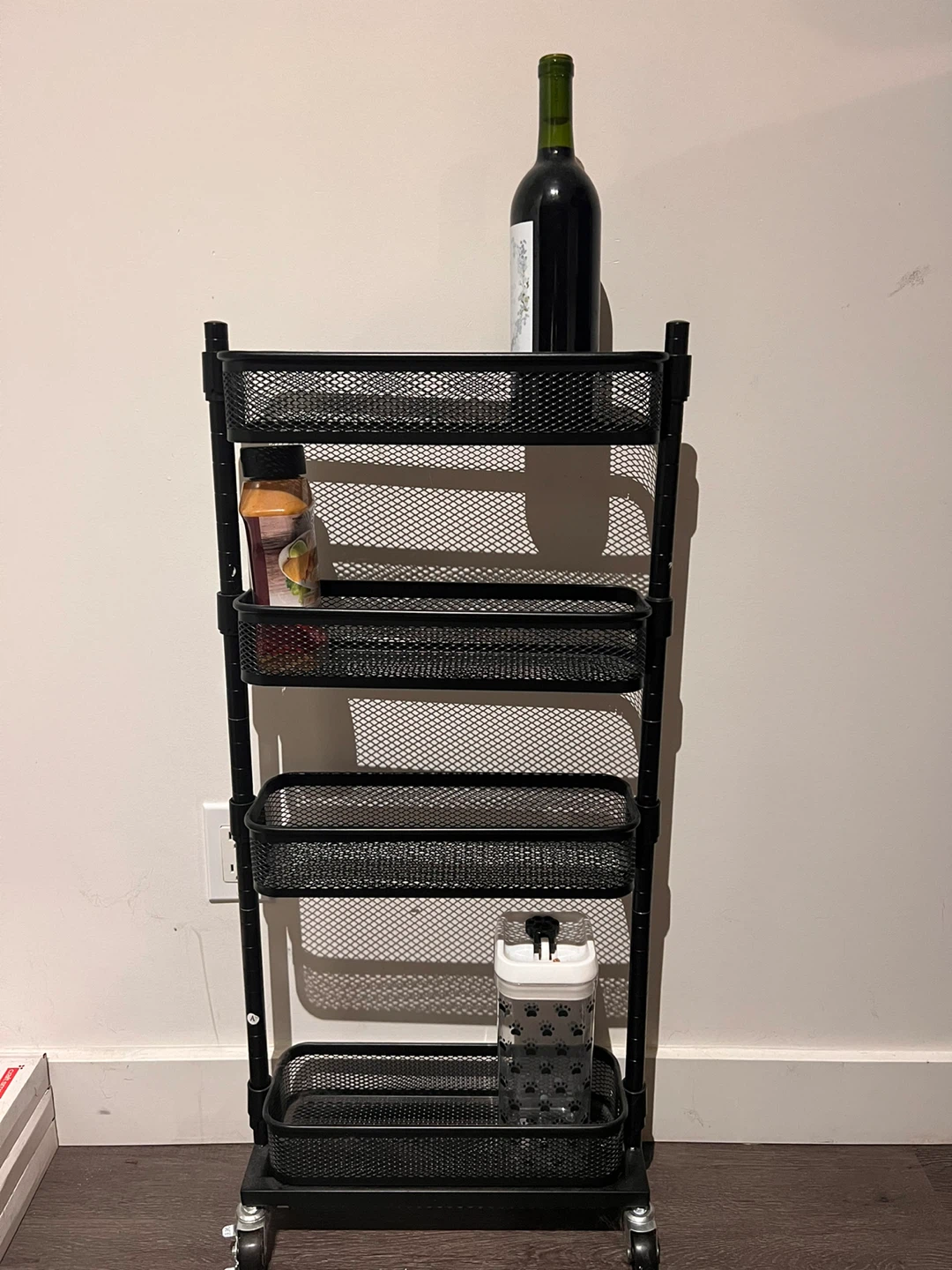 Black 4-Tier Rolling Utility Cart