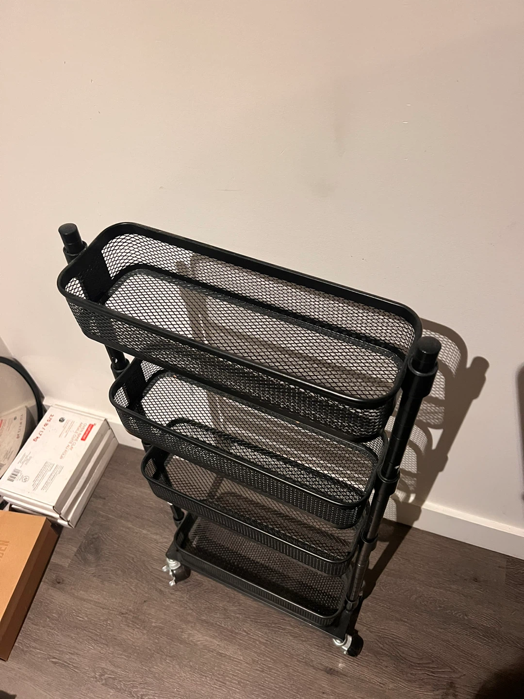 Black 4-Tier Rolling Utility Cart - photo 3