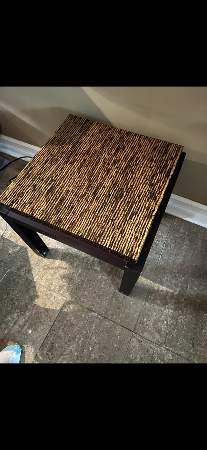 Brown Patterned Side Table thumbnail