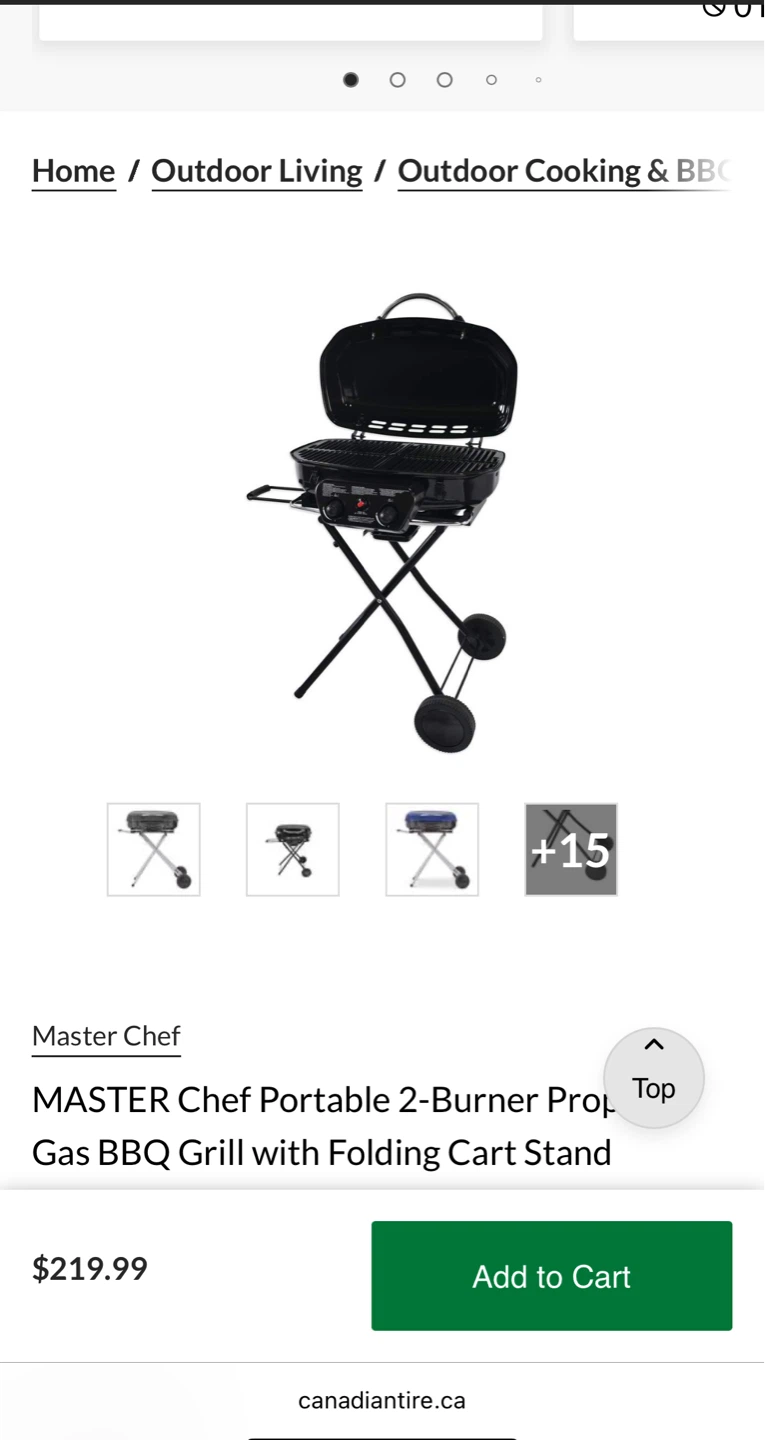 Master Chef Portable 2-Burner Pro Gas BBQ Grill - photo 2
