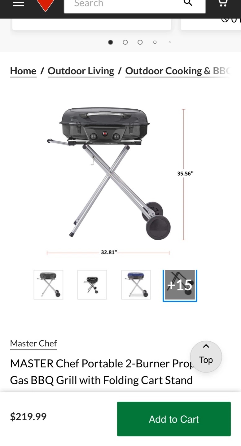 Master Chef Portable 2-Burner Pro Gas BBQ Grill - photo 5