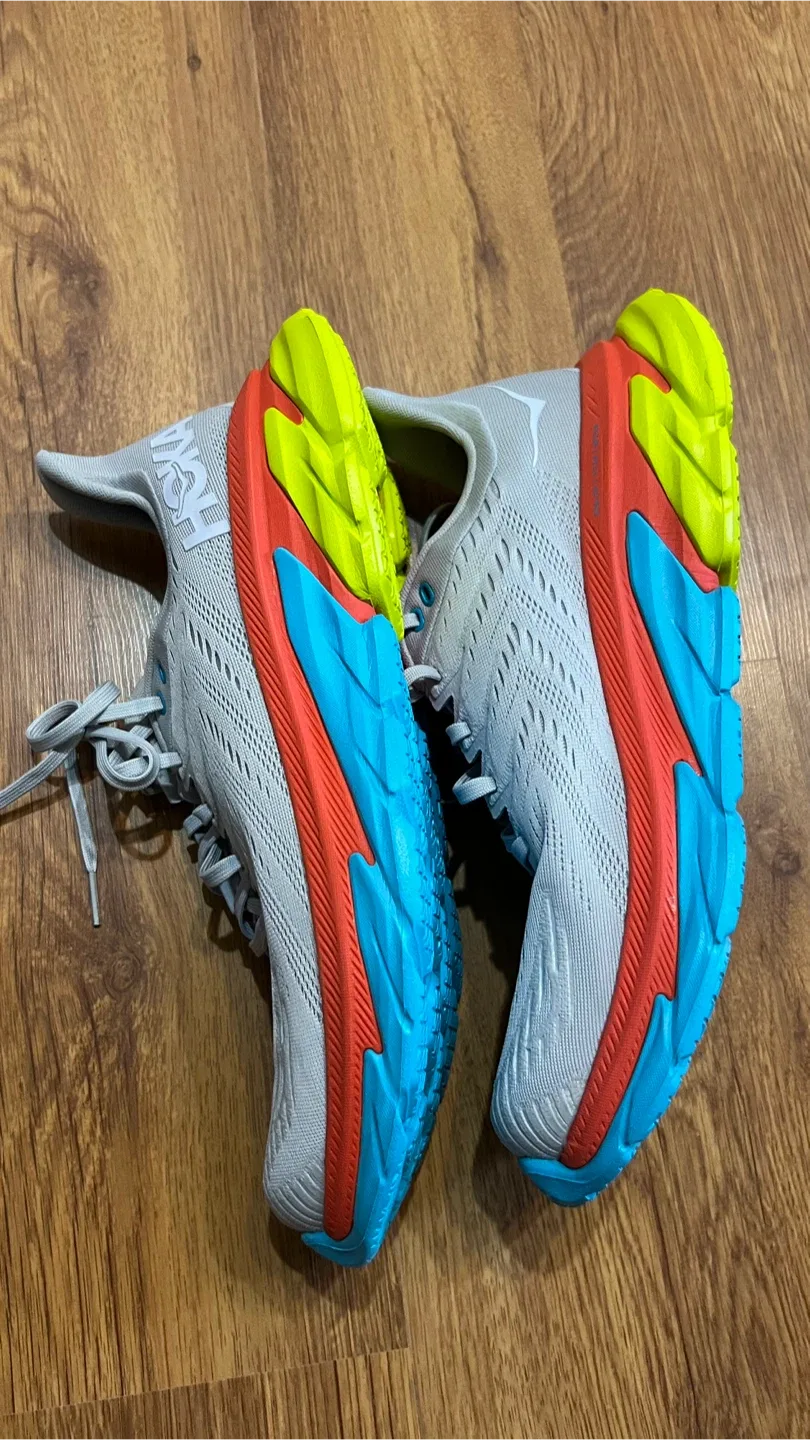 Hoka Clifton 8 Grey/Orange/Blue Shoes image indicator(3)