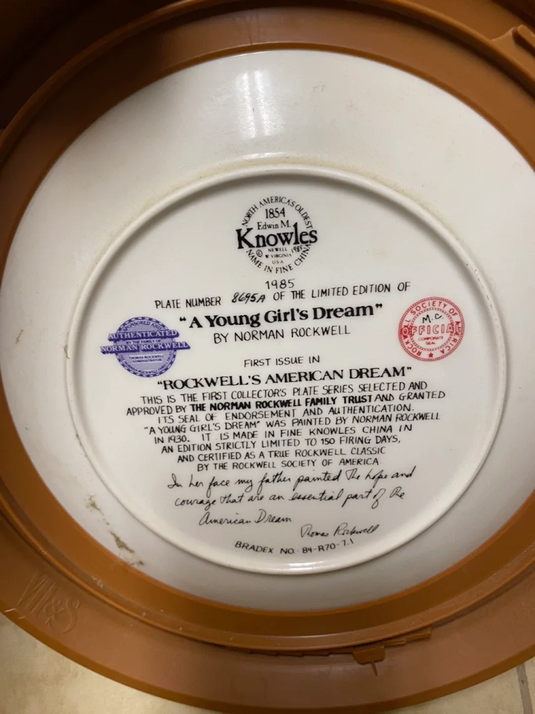 Norman Rockwell Plate - A Young Girl's Dream image indicator(3)