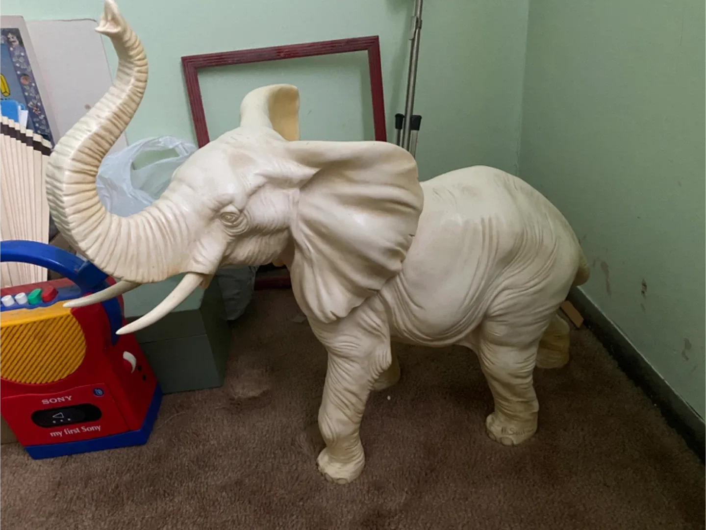 70’s Elephant Statue with Tusks thumbnail