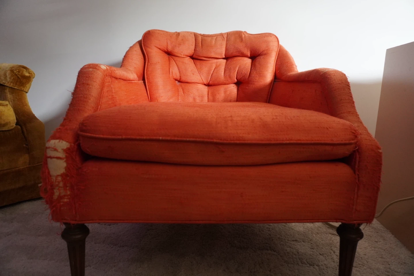 *MOVING* Mid-Century Modern Orange-Red Accent Chair - photo 2